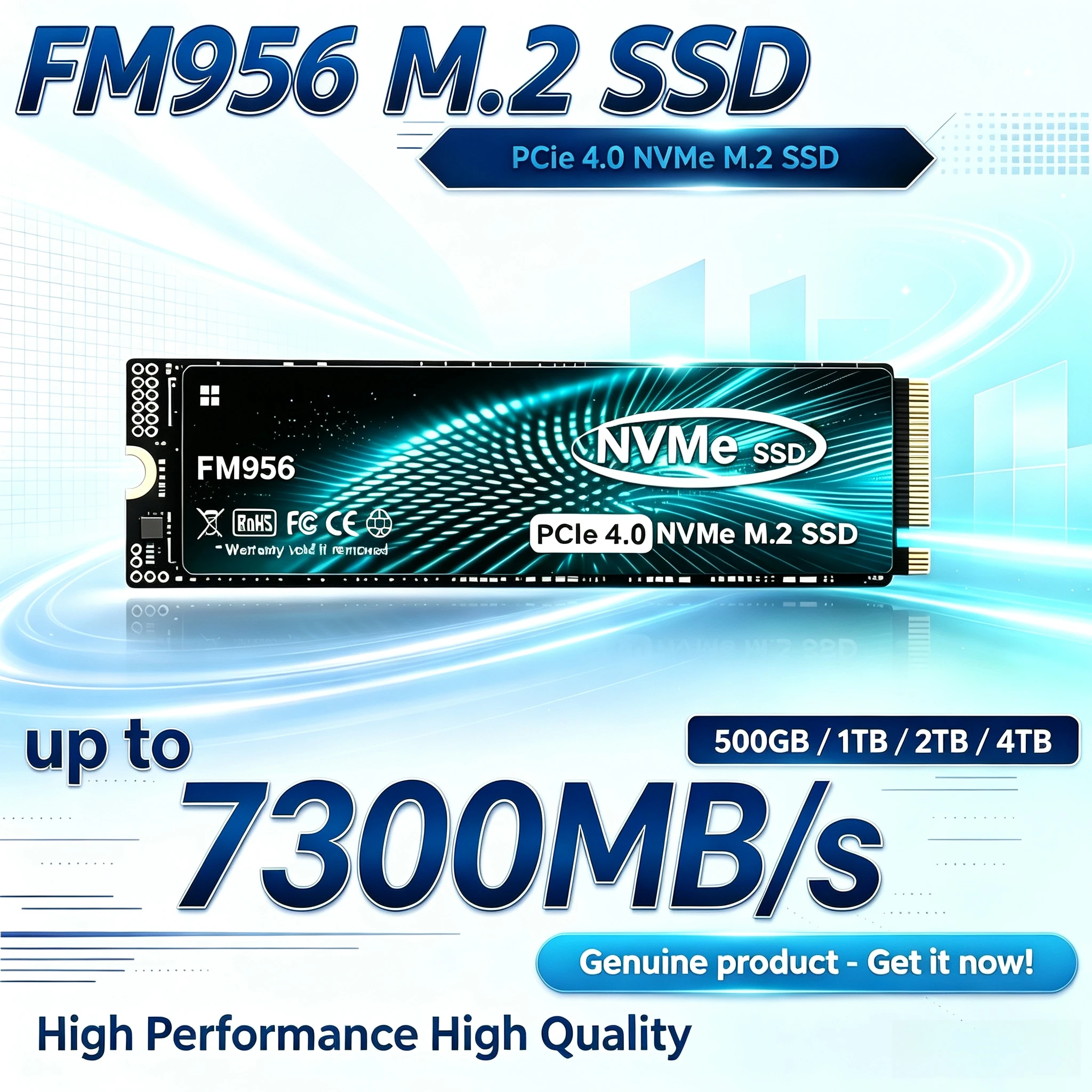 M.2 Nvme 4Tb Pcie 4.0 Ssd - Original FM956 M.2 2280 NVMe SSD
