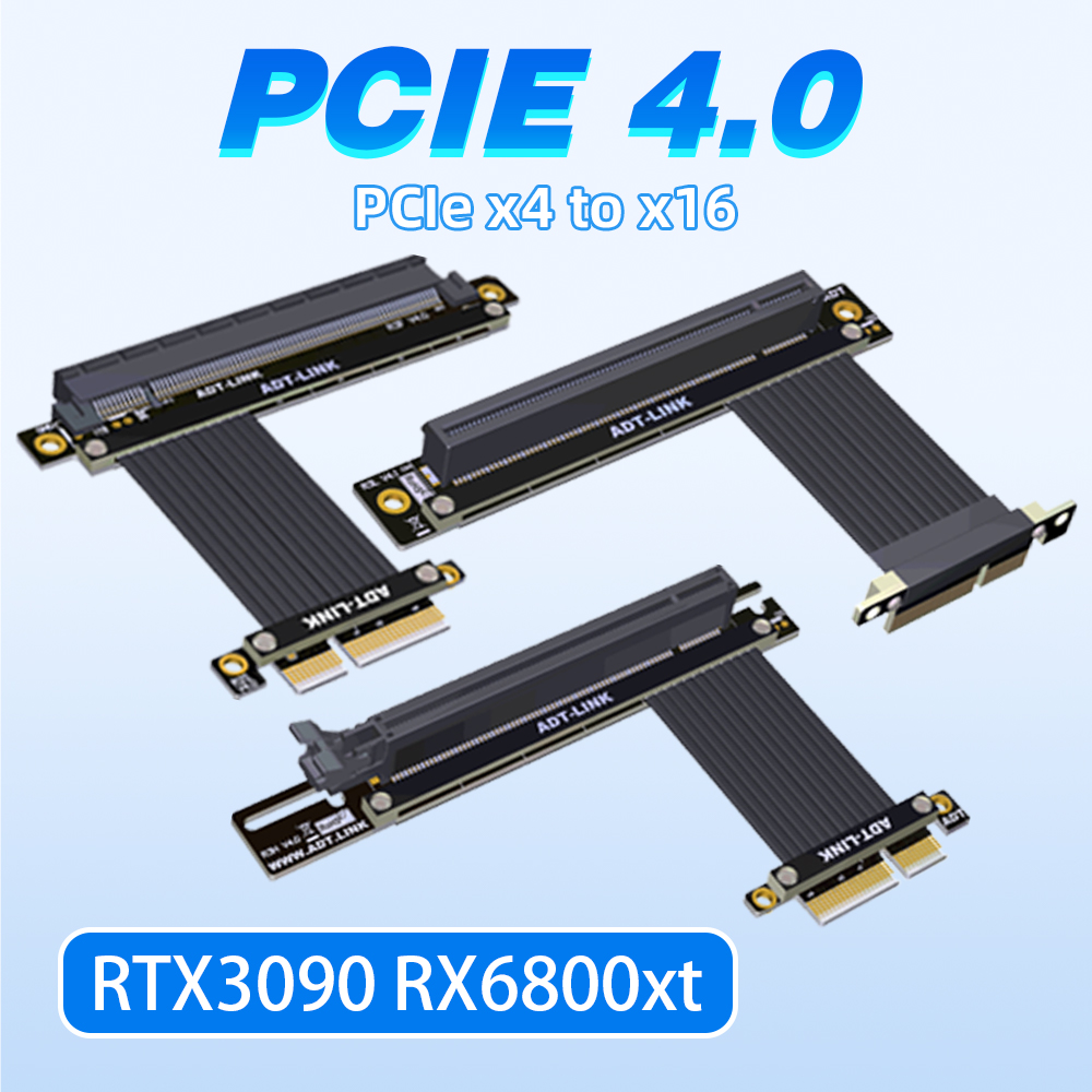 Single Double 90 Degree Right  - đánh giá và giá Pcie 4.0 X16 Riser Cable 90 Degree