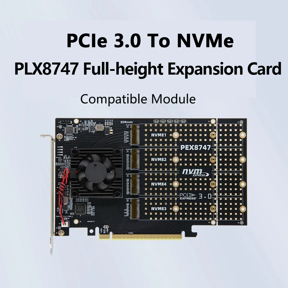 PCIe 3.0 X8 4‑Bay M.2 NVMe Exp - đánh giá và giá Quad M.2 Nvme Pcie Bifurcation Card