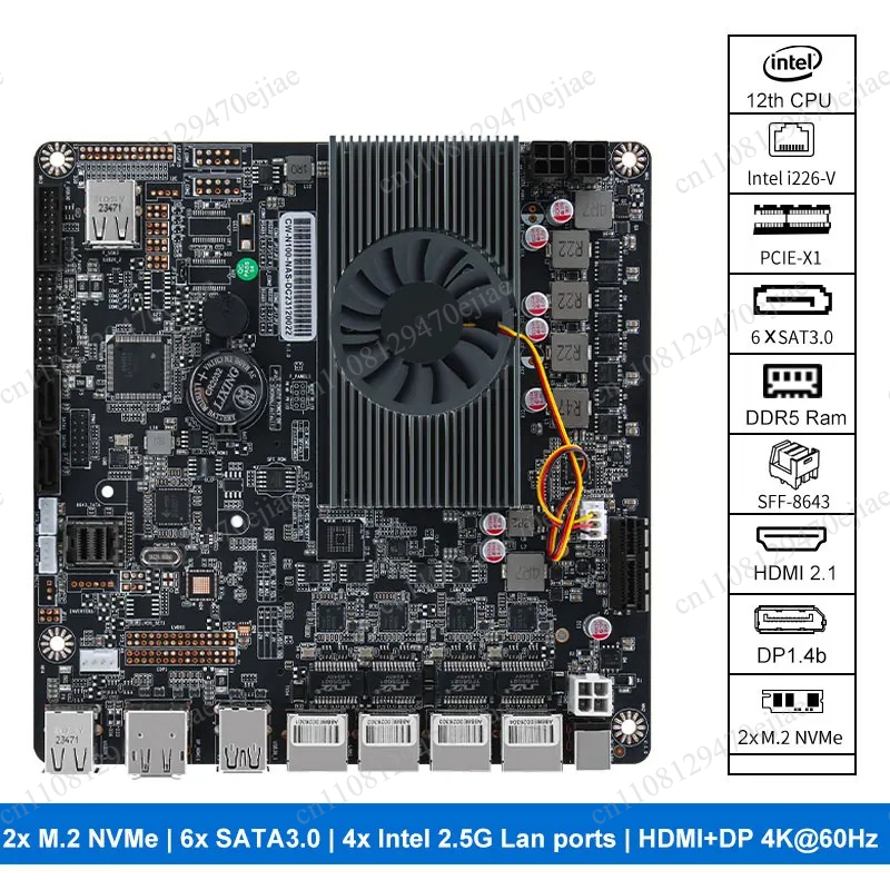 N100 6-Bay NAS Motherboard Min - đánh giá và giá Nas Motherboard N100 6 Sata
